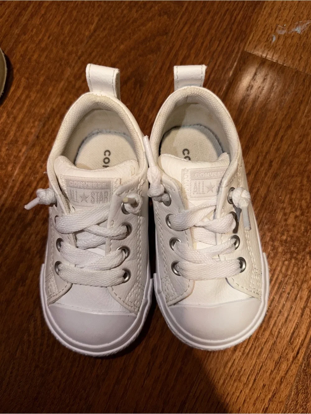 Converse Toddler White Canvas Lace-Up Sneakers